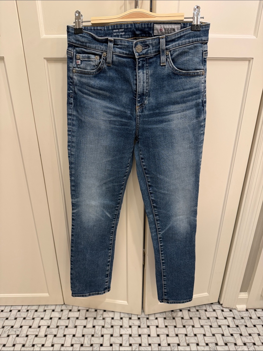 Ag Adriano Goldschmied Slim Blue Washed Jeans